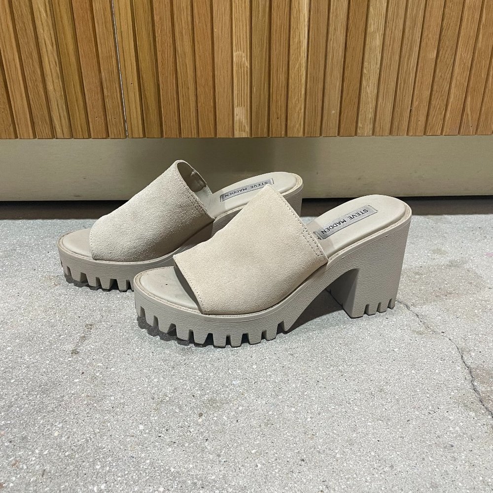 Steve Madden Sunnyside Block Heel Slingback Sandal Sz 7.5